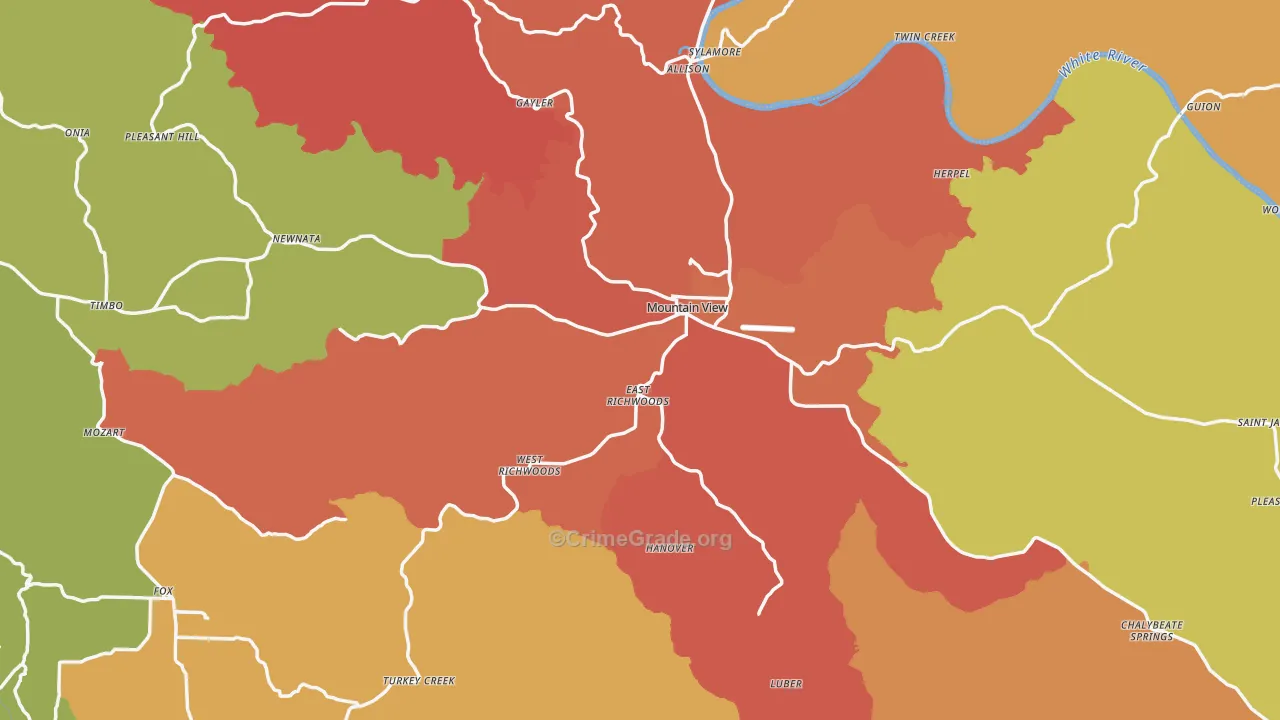 Stone County, AR Map of Drug-Related Crime Rates