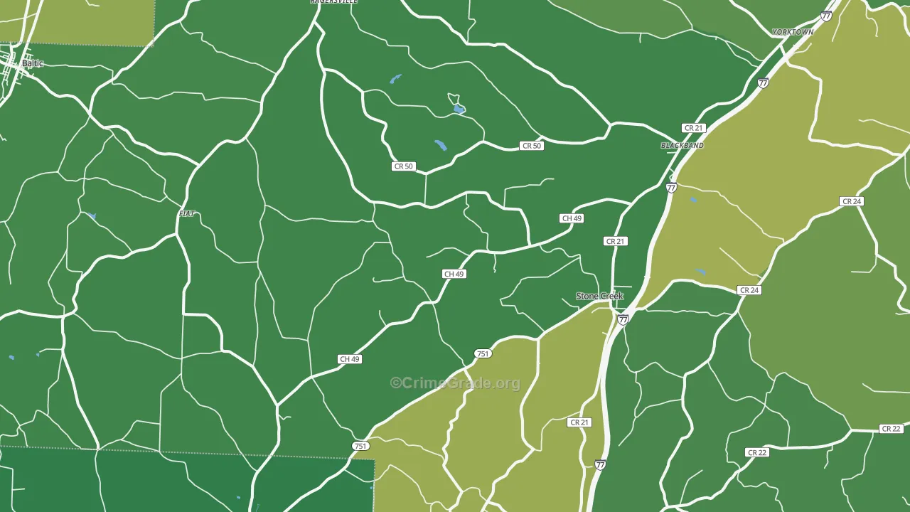 Stone Creek, OH Map of Drug-Related Crime Rates