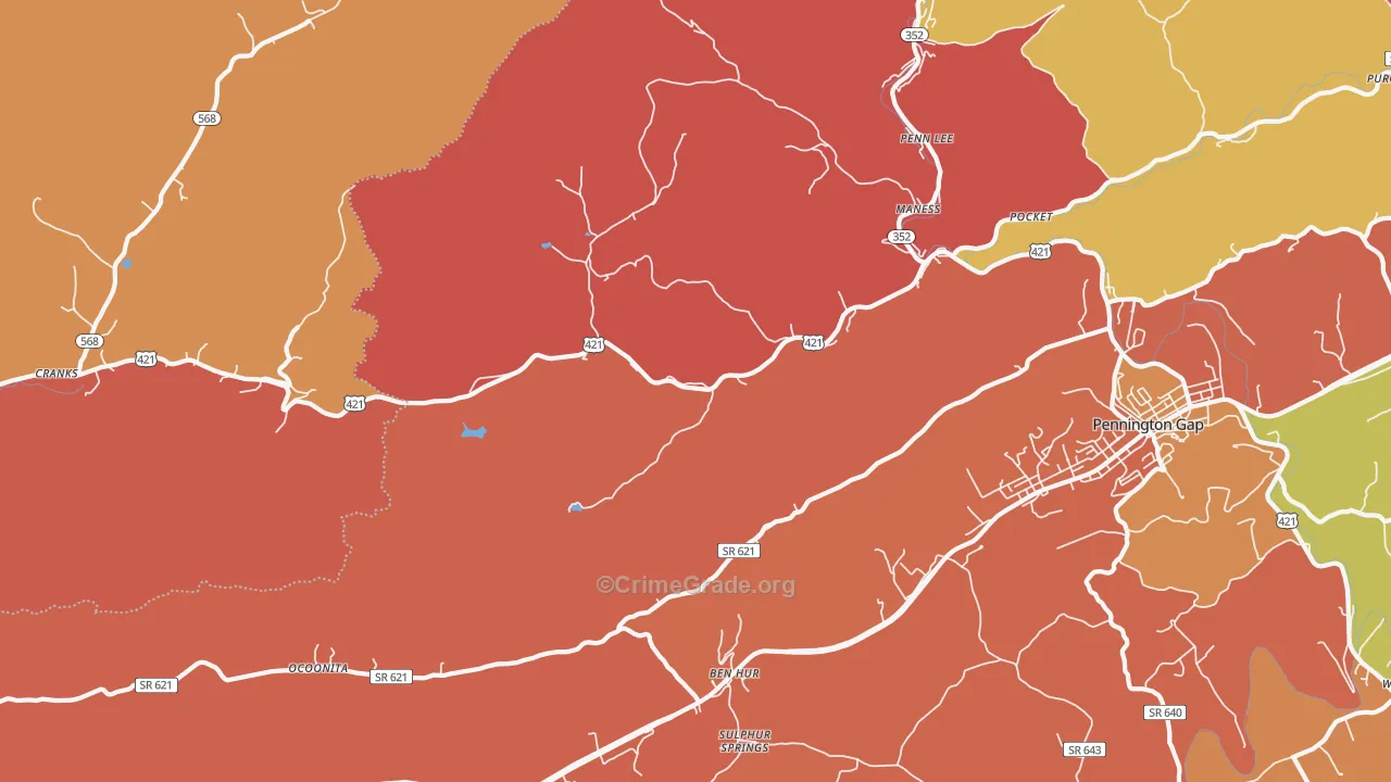 Stone Creek, VA Map of Drug-Related Crime Rates