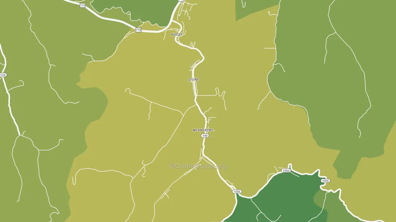 Stone, KY Map of Drug-Related Crime Rates