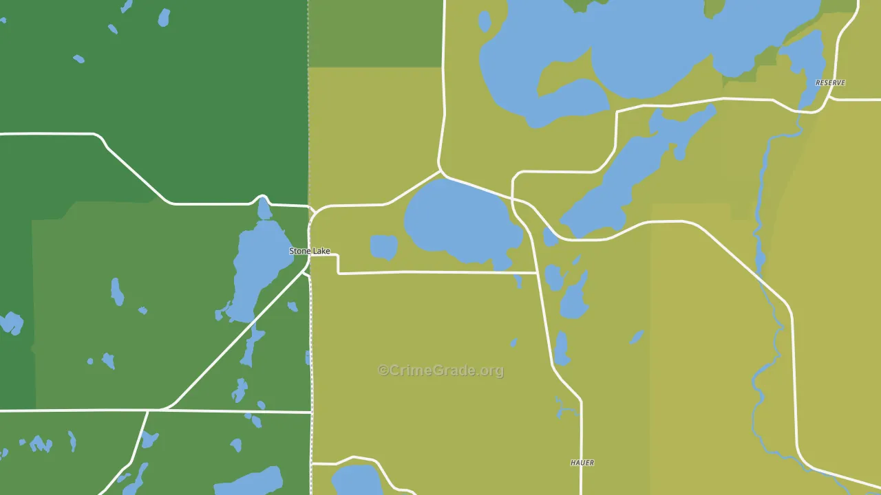 Stone Lake, WI Map of Drug-Related Crime Rates