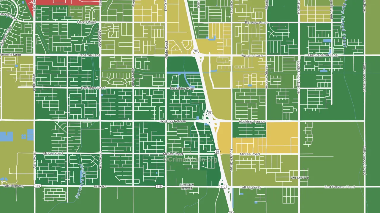 Stone Meadows, Bakersfield, CA Map of Drug-Related Crime Rates