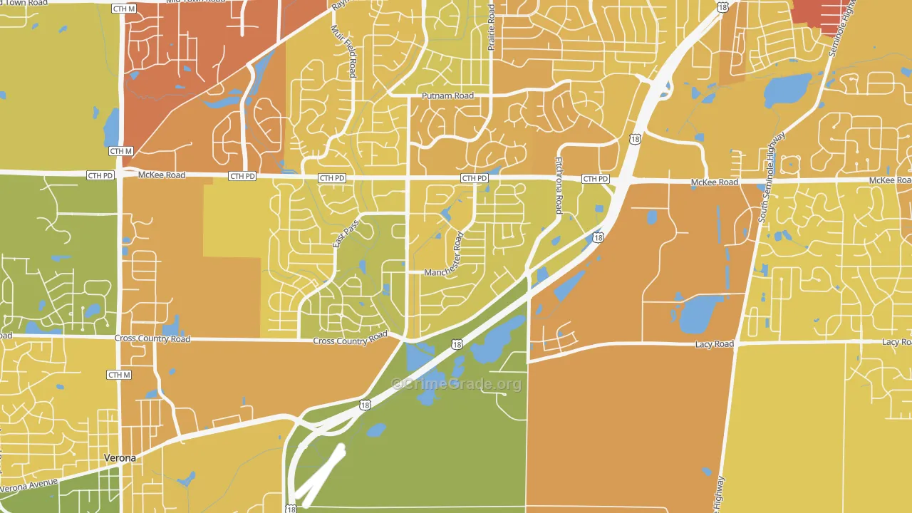 Stone Meadows, Madison, WI Map of Drug-Related Crime Rates