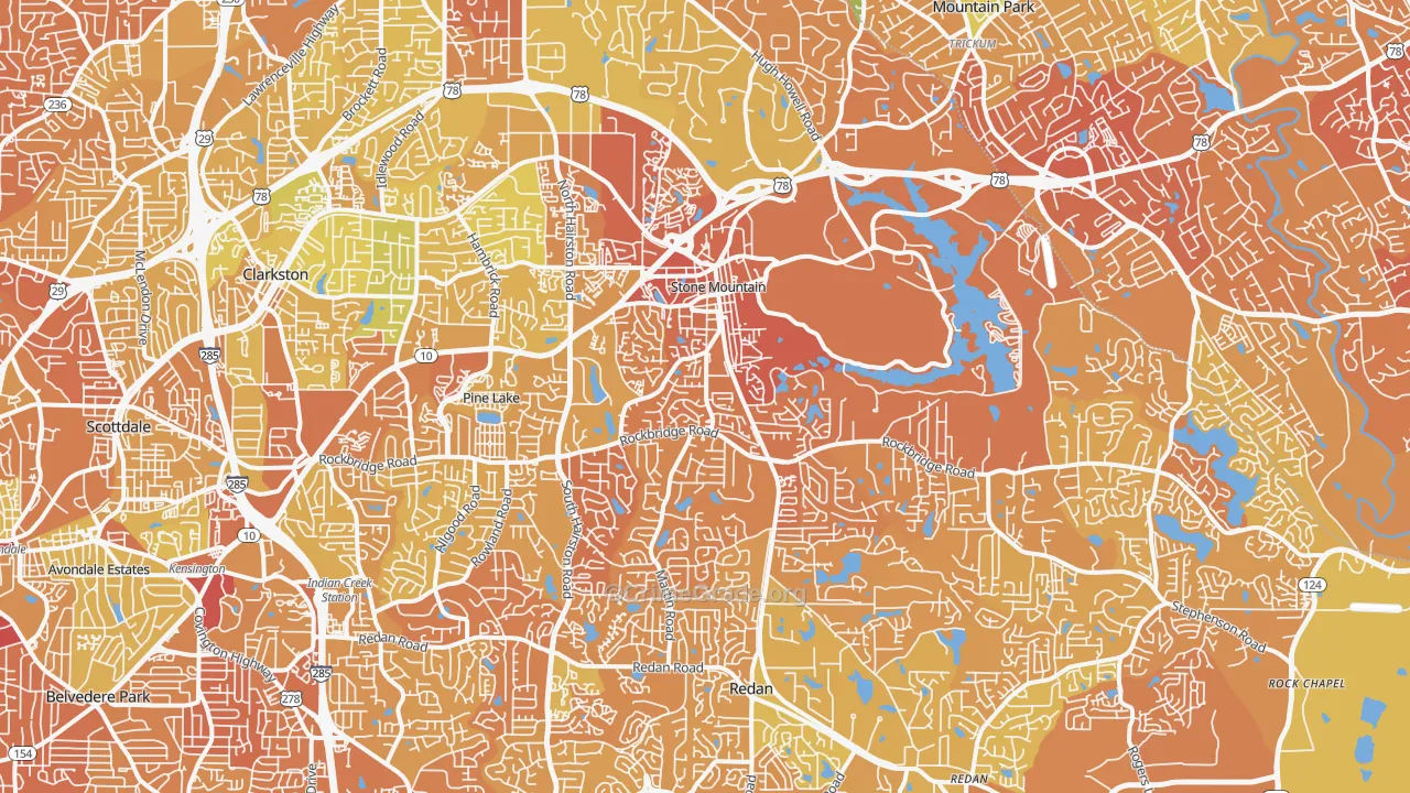 Stone Mountain, GA Map of Drug-Related Crime Rates