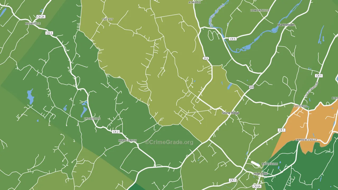 Stone Ridge, NY Map of Drug-Related Crime Rates