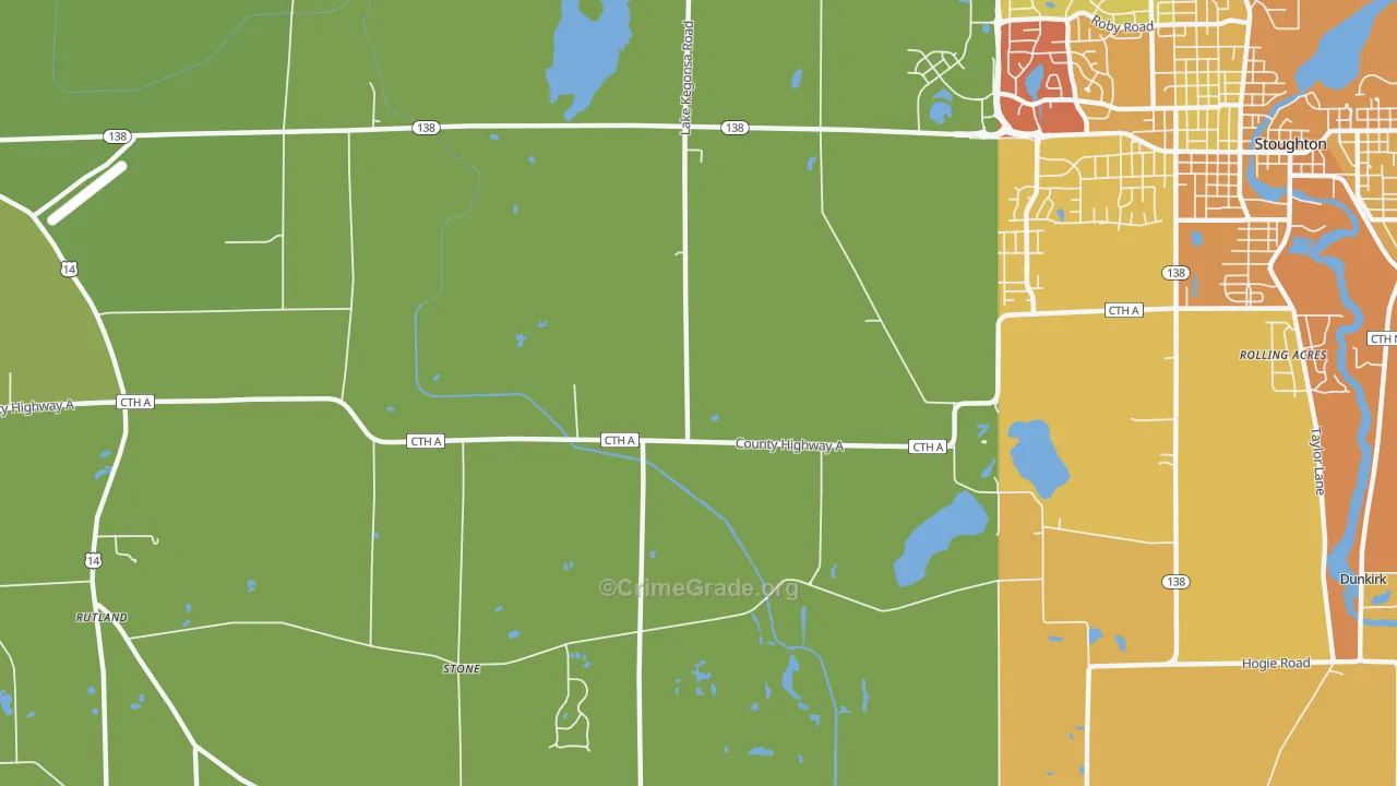 Stone, WI Map of Drug-Related Crime Rates