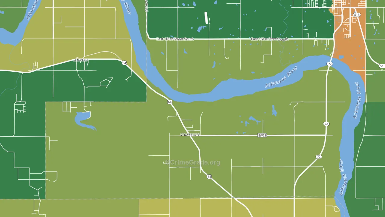 Stonebluff, OK Map of Drug-Related Crime Rates