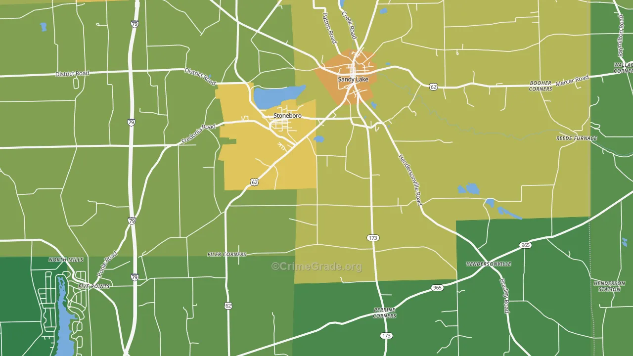 Stoneboro, PA Map of Drug-Related Crime Rates