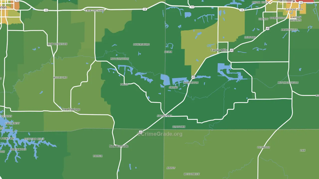 Stonefort, IL Map of Drug-Related Crime Rates