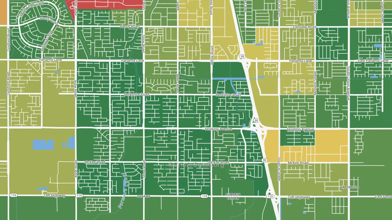 Stonegate, Bakersfield, CA Map of Drug-Related Crime Rates