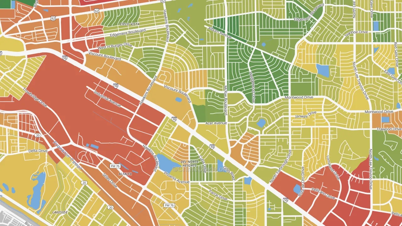 Stonehaven, El Paso, TX Map of Drug-Related Crime Rates