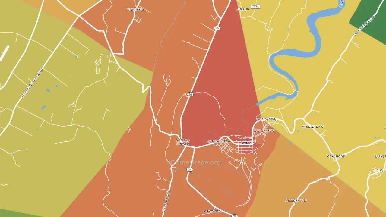 Stonerstown, PA Map of Drug-Related Crime Rates