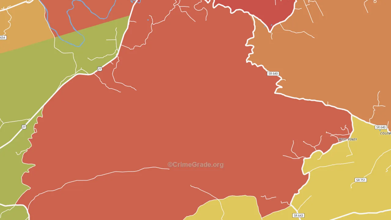 Stones Mill, VA Map of Drug-Related Crime Rates