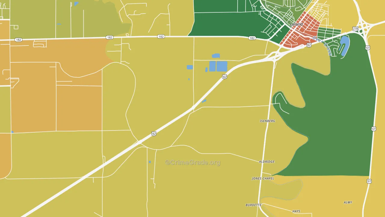 Stoneville, MS Map of Drug-Related Crime Rates
