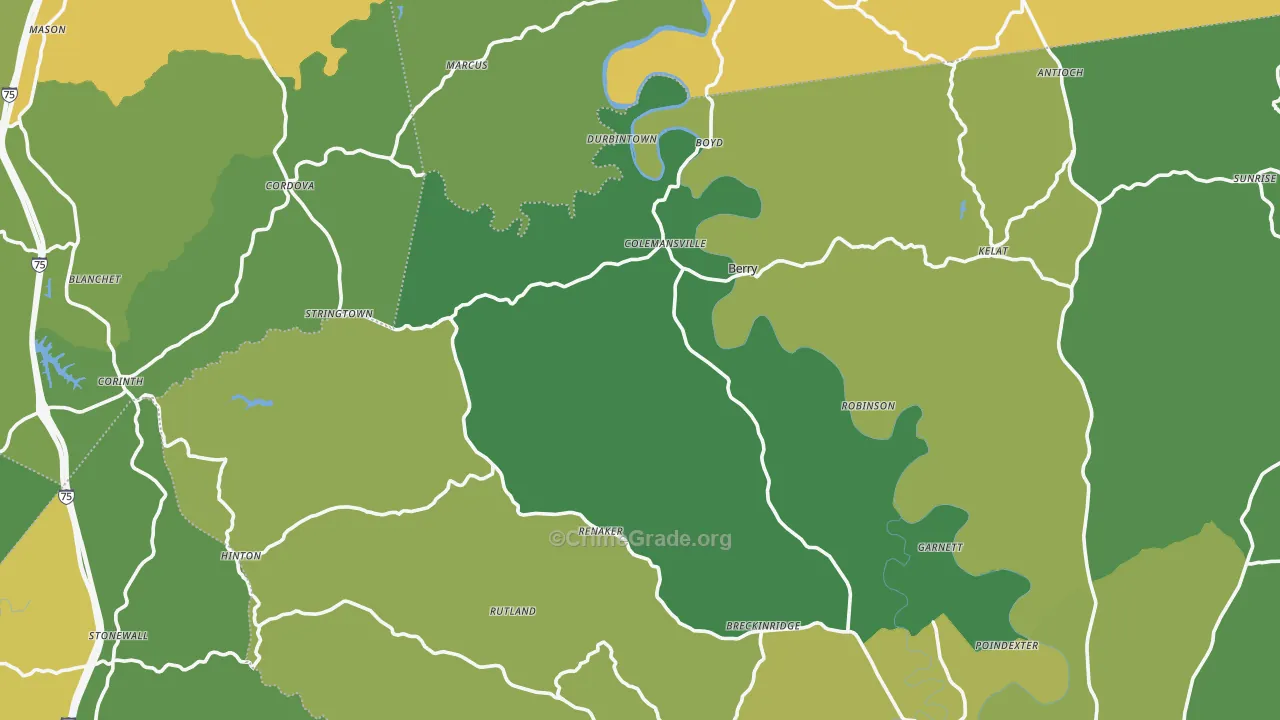 Stonewall, KY Map of Drug-Related Crime Rates