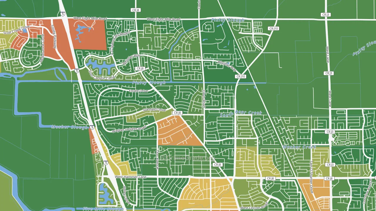 Stonewood, Stockton, CA Map of Drug-Related Crime Rates
