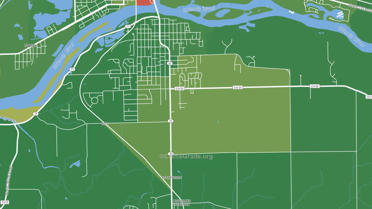 Stoneyville, IL Map of Drug-Related Crime Rates