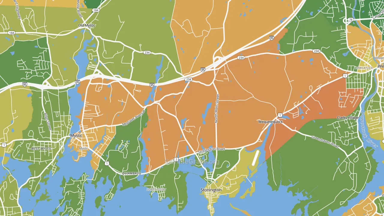 Stonington, CT Map of Drug-Related Crime Rates