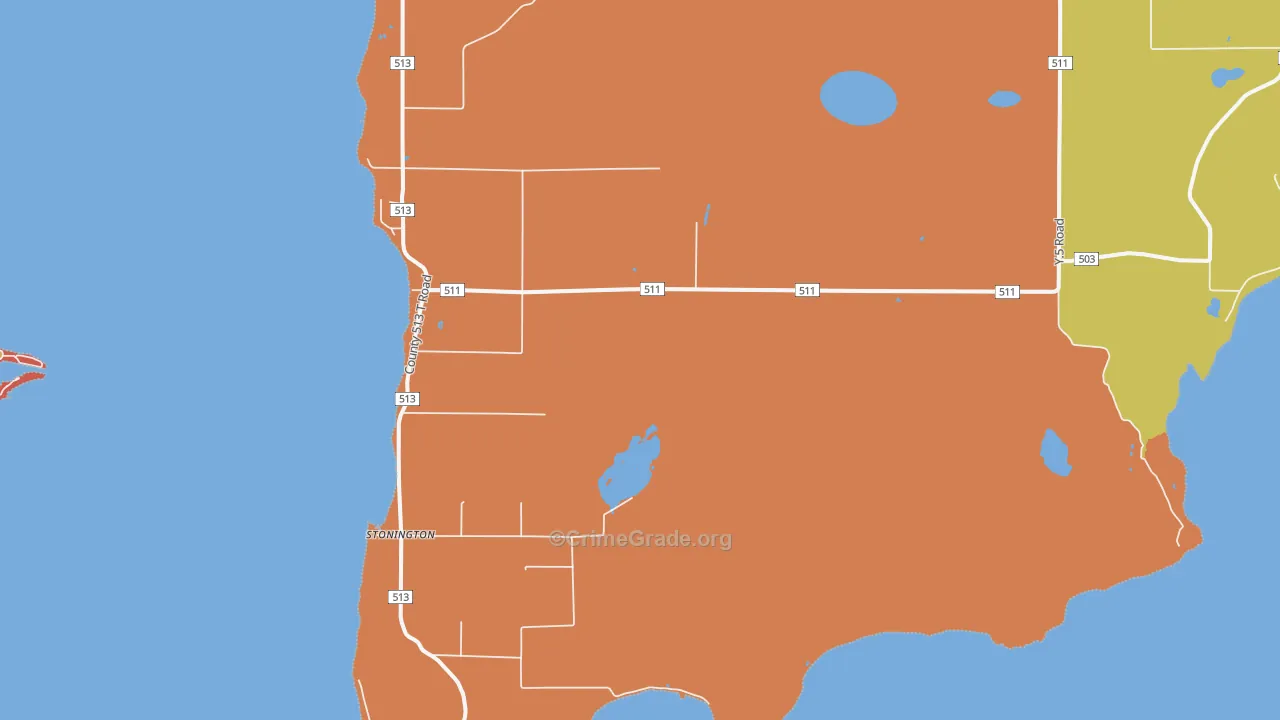Stonington, MI Map of Drug-Related Crime Rates