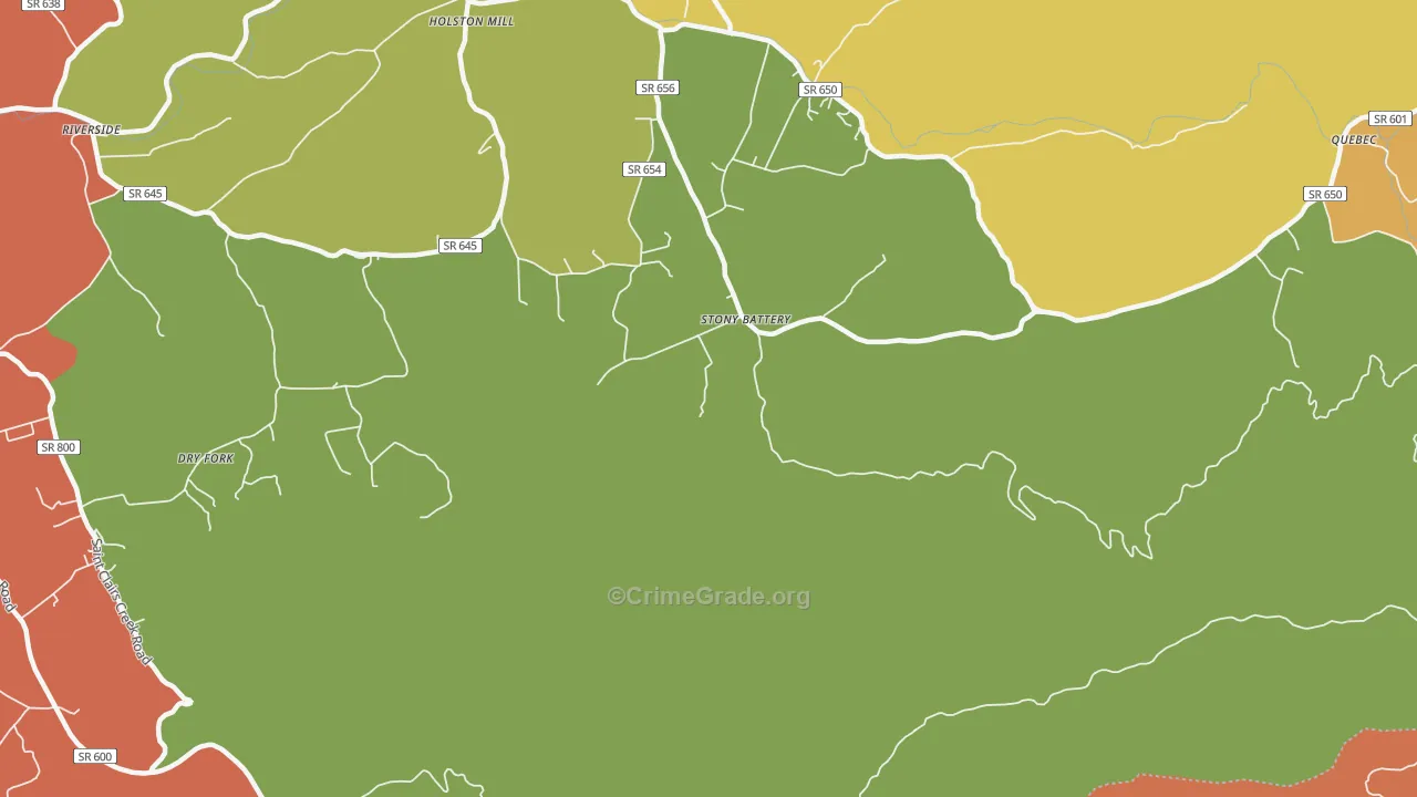 Stony Battery, VA Map of Drug-Related Crime Rates