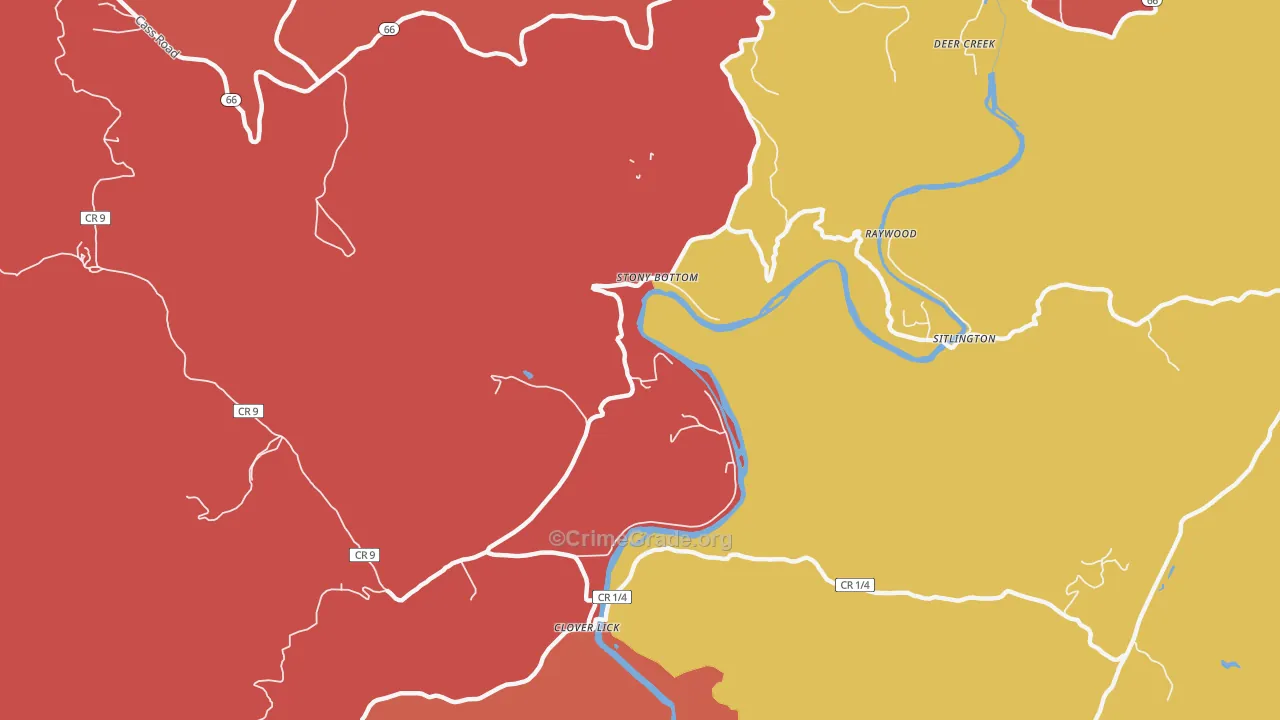 Stony Bottom, WV Map of Drug-Related Crime Rates