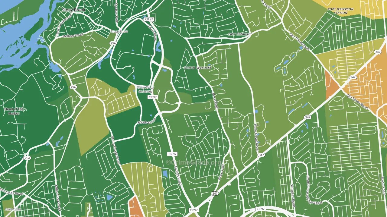 Stony Brook University, NY Map of Drug-Related Crime Rates