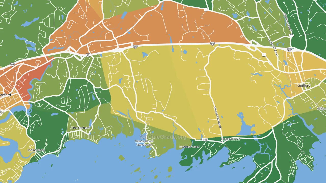 Stony Creek, CT Map of Drug-Related Crime Rates