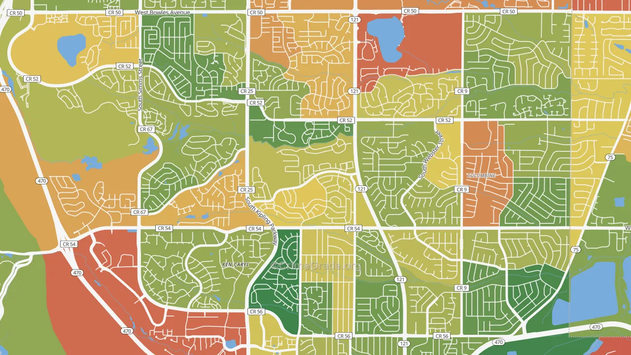 Stony Creek, Ken Caryl, CO Map of Drug-Related Crime Rates