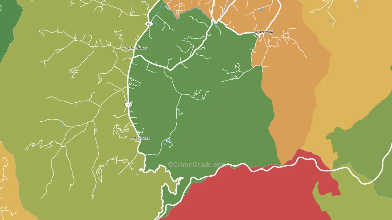 Stony Fork, NC Map of Drug-Related Crime Rates