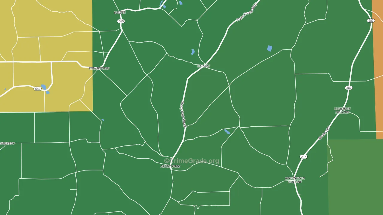 Stony Fork, PA Map of Drug-Related Crime Rates