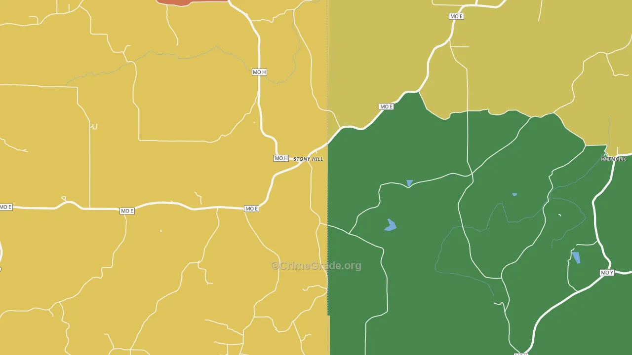 Stony Hill, MO Map of Drug-Related Crime Rates