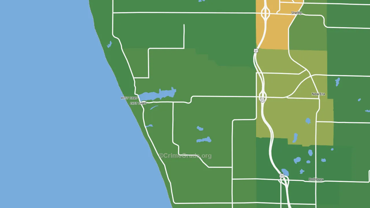 Stony Lake, MI Map of Drug-Related Crime Rates