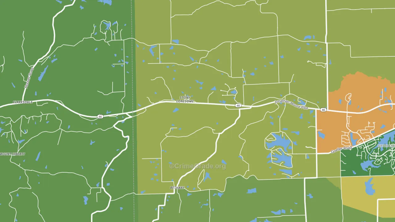Stony Lonesome, IN Map of Drug-Related Crime Rates