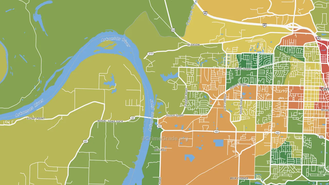 Stony Point, AR Map of Drug-Related Crime Rates