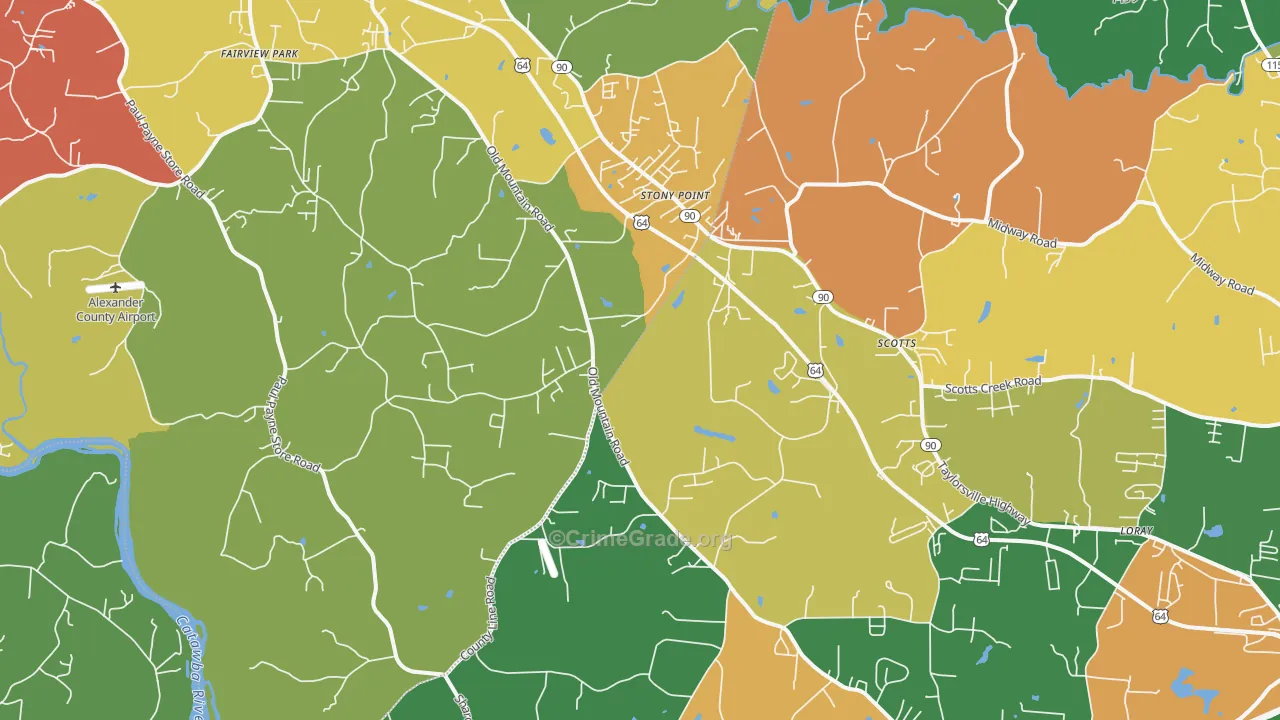 Stony Point, NC Map of Drug-Related Crime Rates