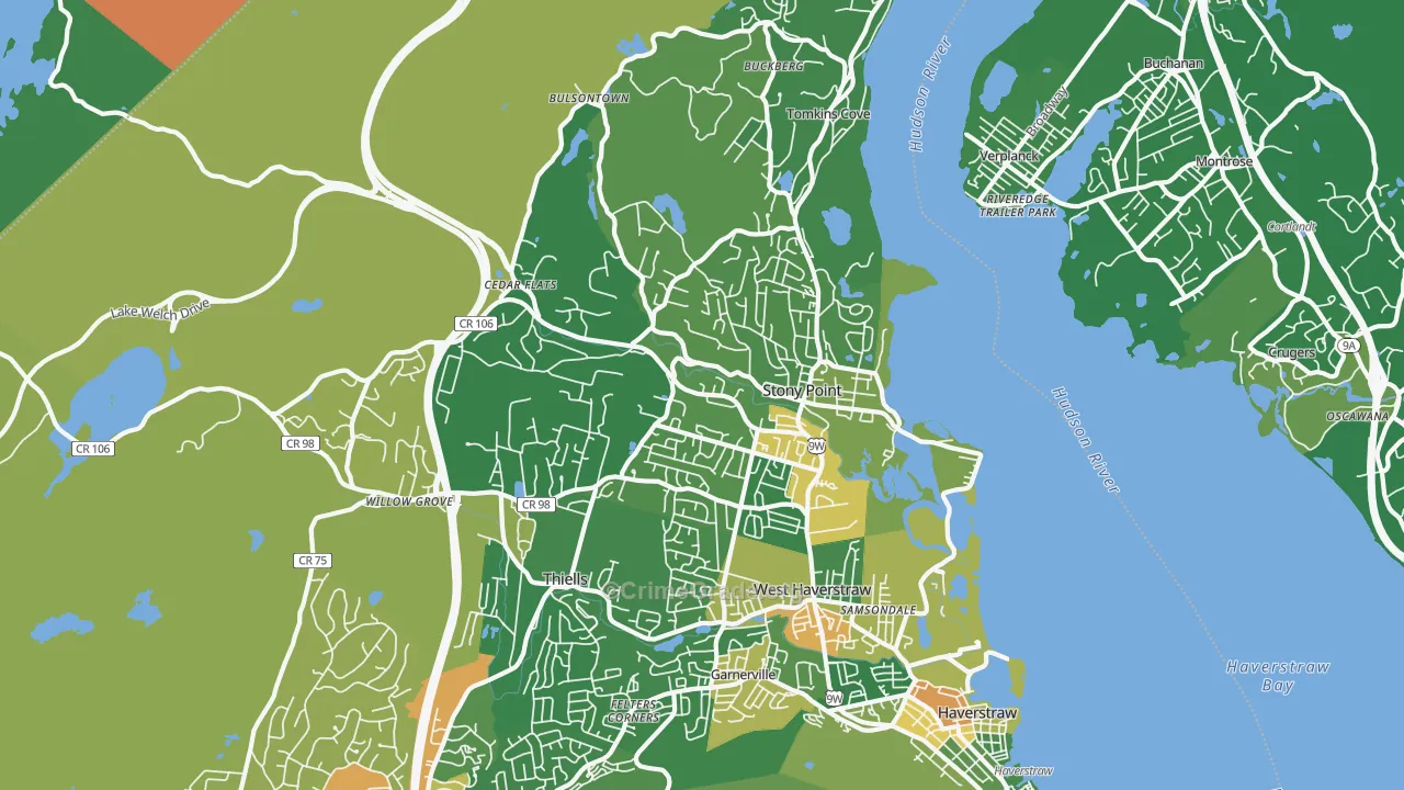 Stony Point, NY Map of Drug-Related Crime Rates