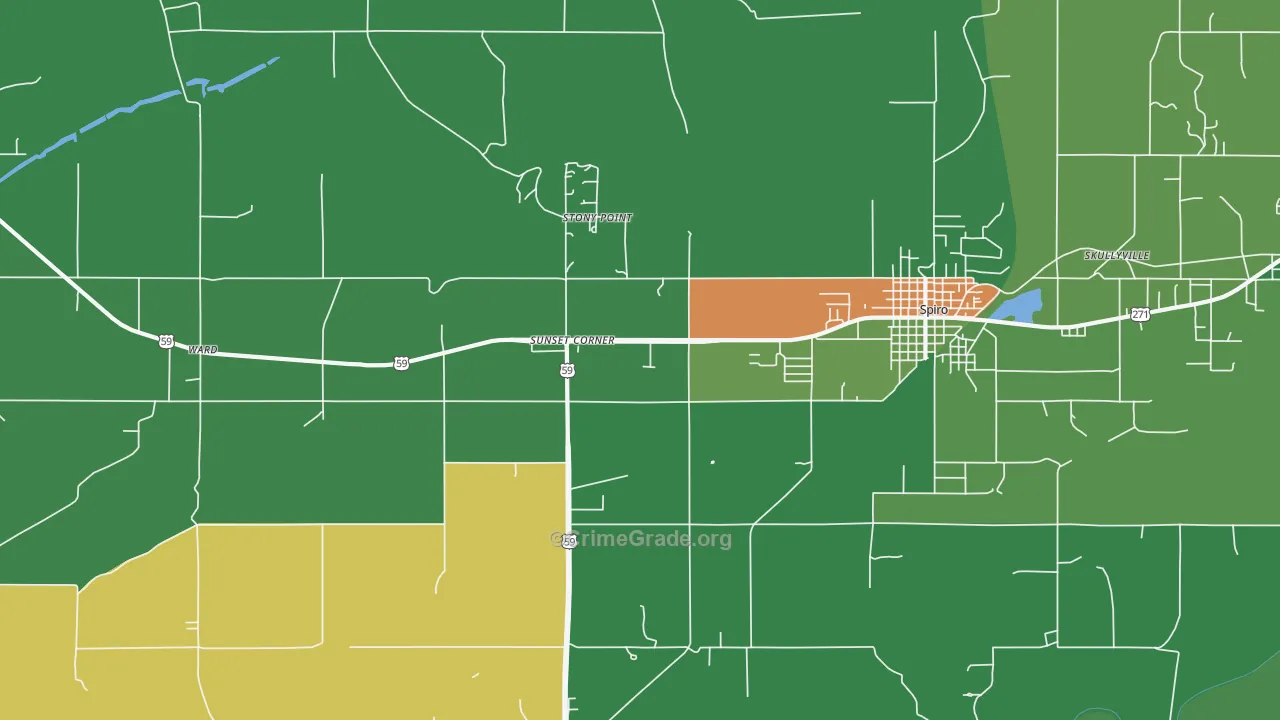 Stony Point, OK Map of Drug-Related Crime Rates