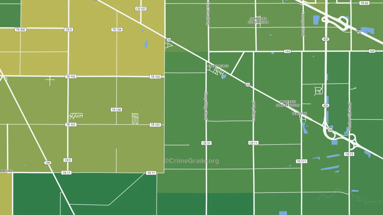Stony Ridge, OH Map of Drug-Related Crime Rates