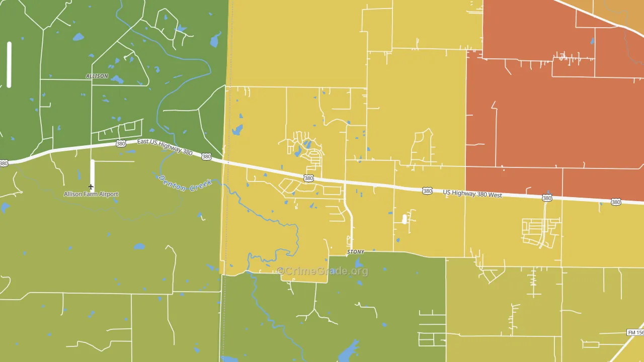 Stony, TX Map of Drug-Related Crime Rates