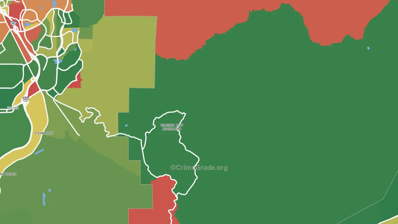 Storey County, NV Map of Drug-Related Crime Rates