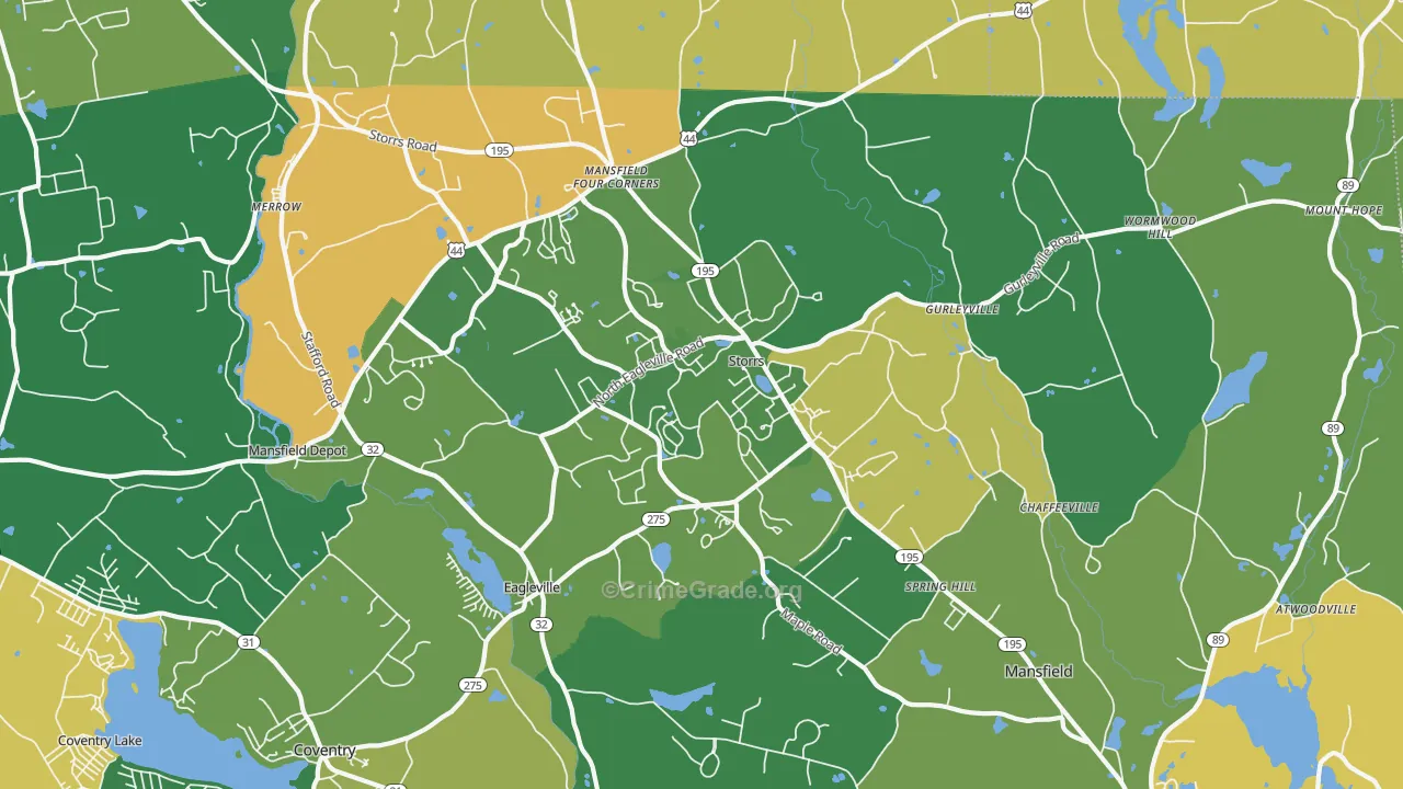 Storrs, CT Map of Drug-Related Crime Rates