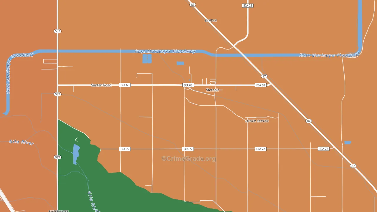 Stotonic Village, AZ Map of Drug-Related Crime Rates