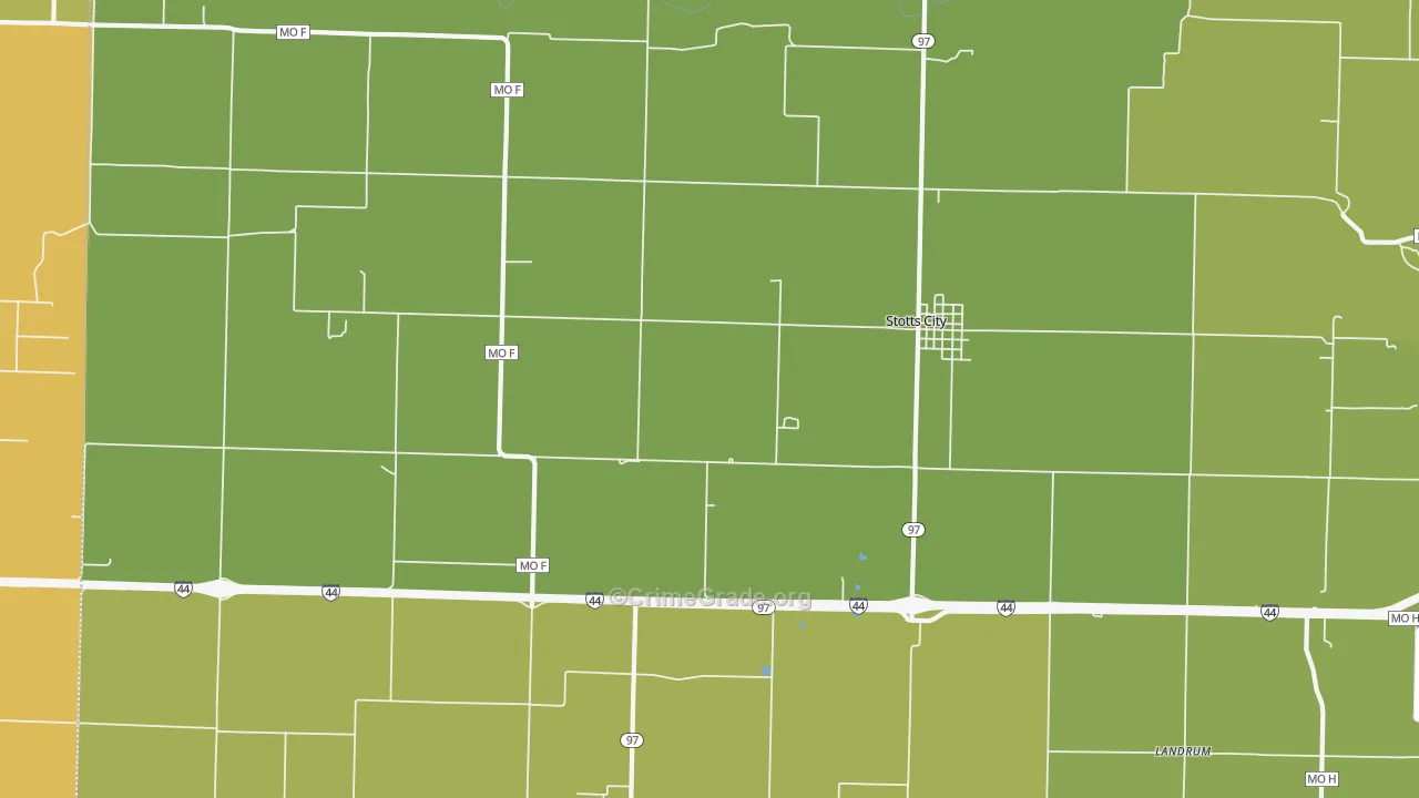 Stotts City, MO Map of Drug-Related Crime Rates