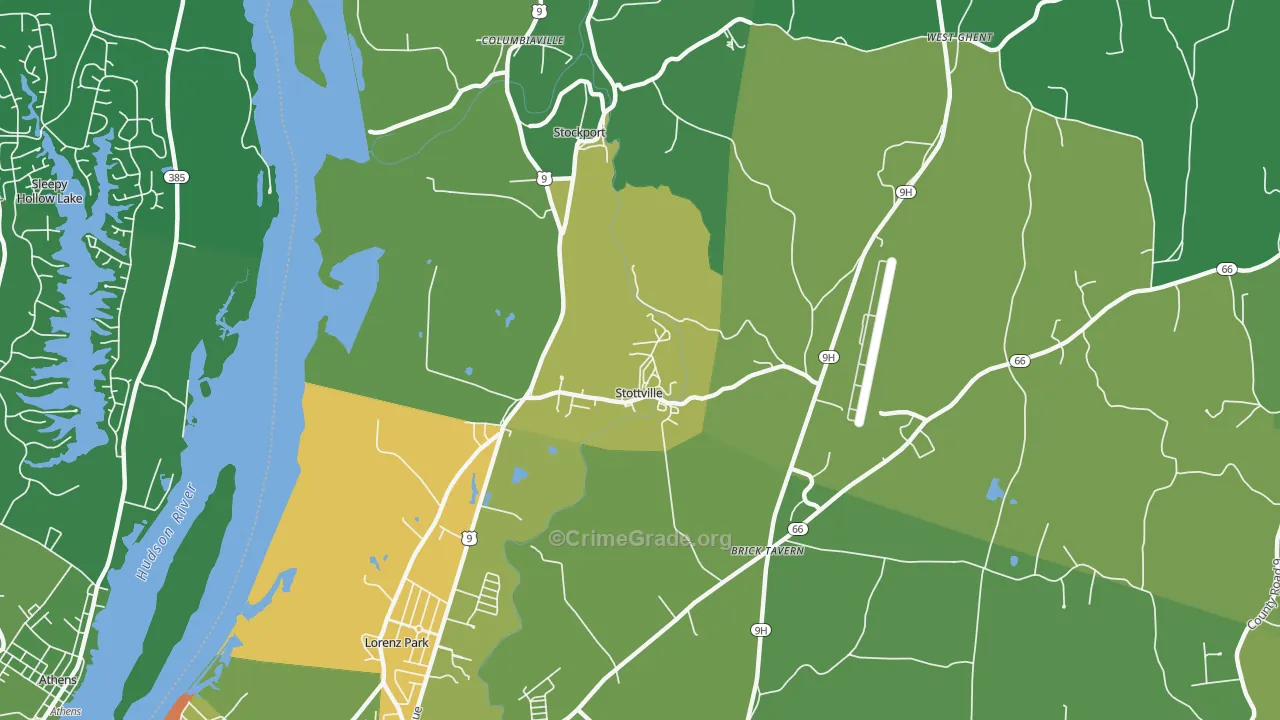 Stottville, NY Map of Drug-Related Crime Rates