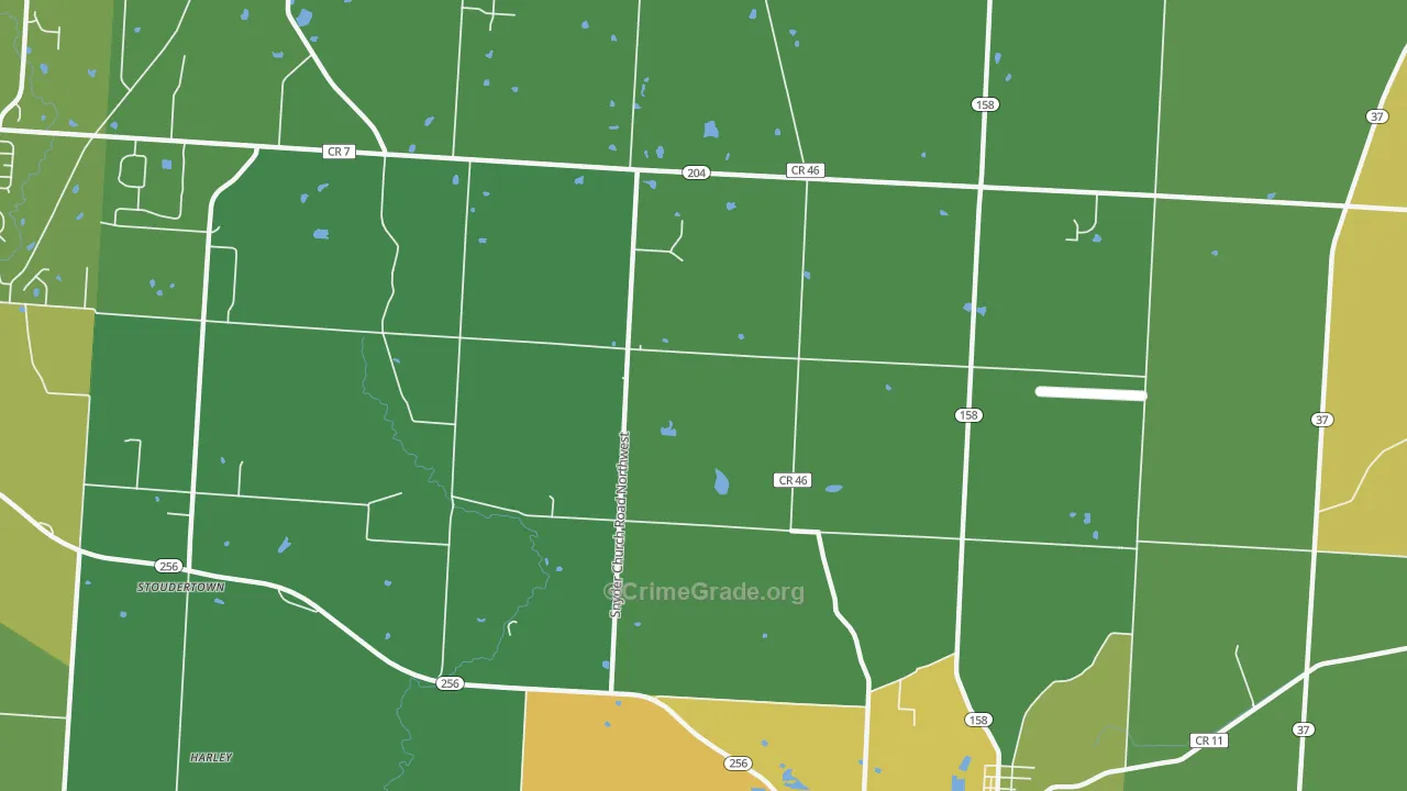 Stoudertown, OH Map of Drug-Related Crime Rates