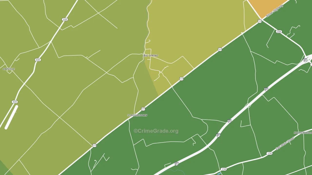 Stoughstown, PA Map of Drug-Related Crime Rates