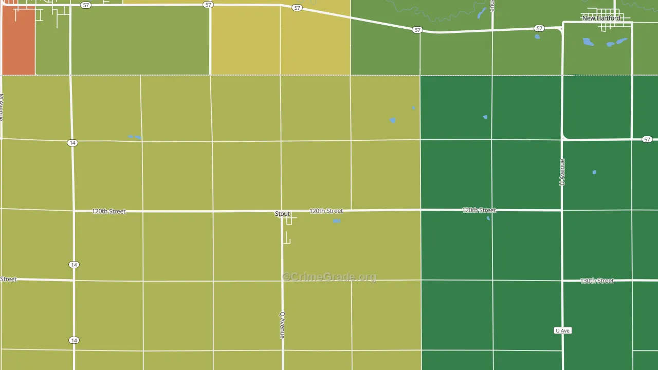 Stout, IA Map of Drug-Related Crime Rates