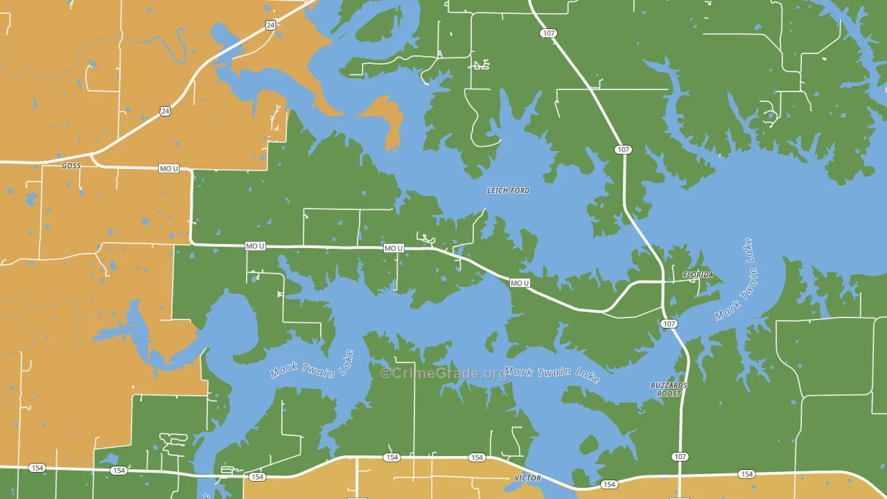 Stoutsville, MO Map of Drug-Related Crime Rates