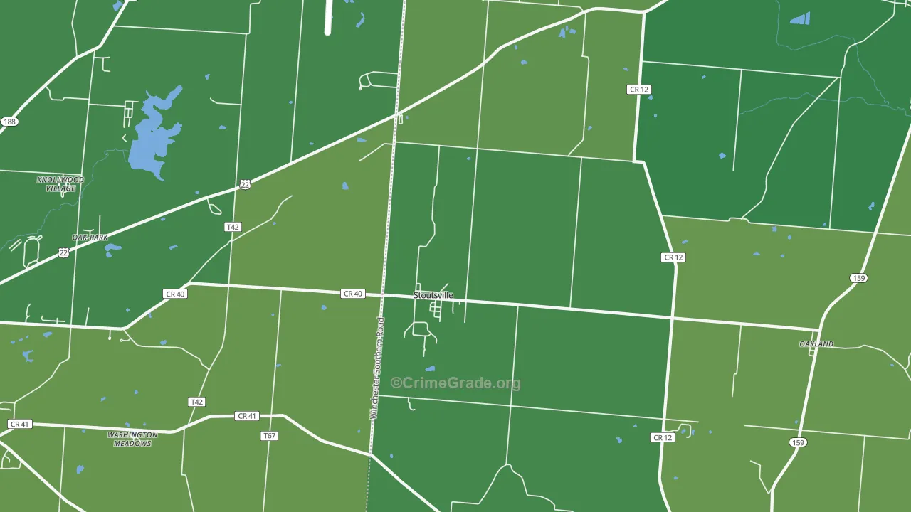 Stoutsville, OH Map of Drug-Related Crime Rates