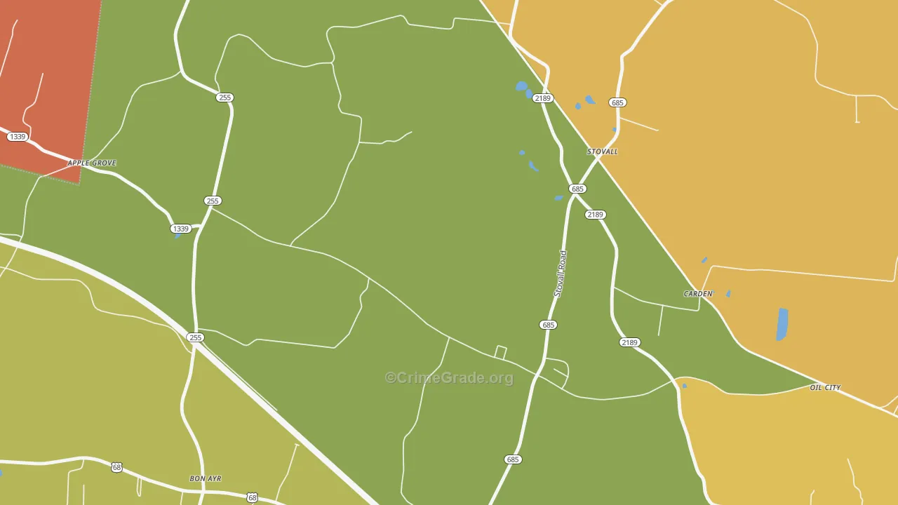 Stovall, KY Map of Drug-Related Crime Rates